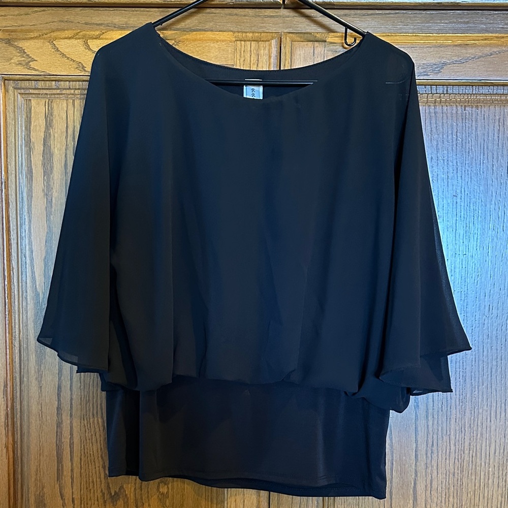 R Rouge all black sheer top